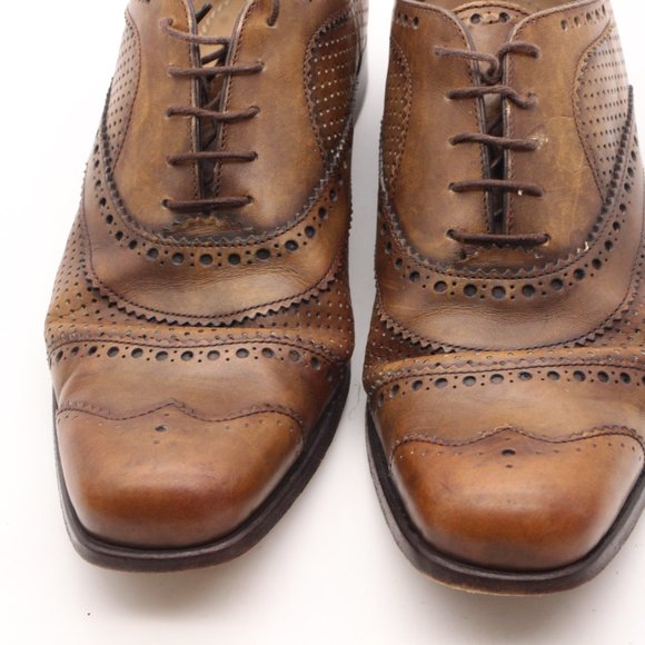 Dolce & Gabbana Hand Finished Men\'s UK 7 Brown Leather Wingtip Oxfords Shoes main image 7